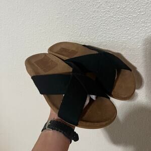 Jenni Kayne Cotton Crossover Sandal in black NEW WOMENS  38 / US 8